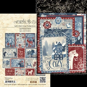 Graphic45 LET'S GET COZY (32) Tarjetas Efímeras 3x4 4x6 álbum de recortes INVIERNO - Imagen 1 de 3