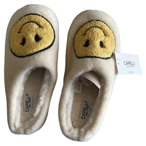 Pantofole da donna nuove con etichette taglia L 8/9 Capelli New York finto graffi berberi viso sorridente - Foto 1 di 10