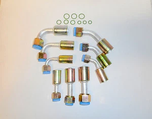 AC A/C FITTINGS, BEADLOCK O RING,FEMALE STRAIGHT,45,90 DEGREE #6,#8,#10 9 pc - Picture 1 of 1
