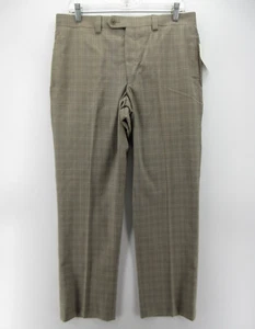 VINTAGE Lauren Ralph Lauren Pants Men 33X30 Brown Houndstooth Plaid Trouser NEW - Picture 1 of 13