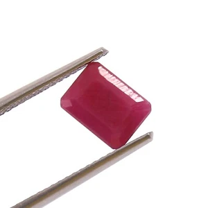 1.40 CT 100% Natural CERTIFIED Mozambique Ruby Radiant Cut Loose Gemstone 7x5 MM - Picture 1 of 5