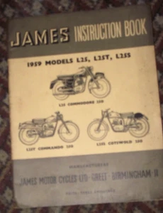 JAMES 250 COMMANDO L25 / L25T - 250 COTSWOLD L25S INSTRUCTION BOOK 1958 - Picture 1 of 1