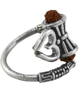 Anillo Brazalete Unisex Rudraksha Trishul Damroo Diseñador Plata Oxidada Bahubali Anillo - Imagen 1 de 6
