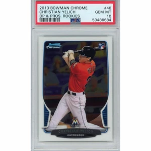 Graded 2013 Bowman Chrome Draft Picks CHRISTIAN YELICH #40 Rookie Card PSA 10 - Picture 1 of 2