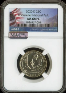 2020-D March-Billings Rockefeller Quarter NGC MS68 PL MAC Logo Quality - Picture 1 of 2