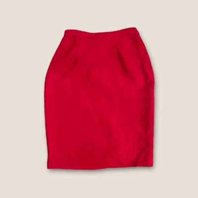 Vintage 80s-90s Cynthia Howie for Maggy Boutique Petites Pencil Skirt Red 6P - Image 1 of 4