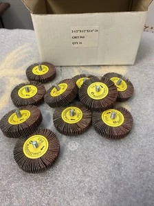 BOX OF 10 Flap Wheel Mandrel 2-1/2" x 1/2" x 1/4"-20 P60 AO - Picture 1 of 5