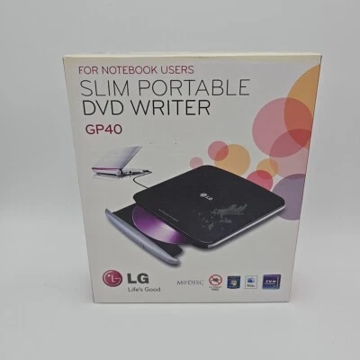 Gravador de DVD portátil LG Slim GP40 USB externo para usuários de notebook - Imagem 1 de 4