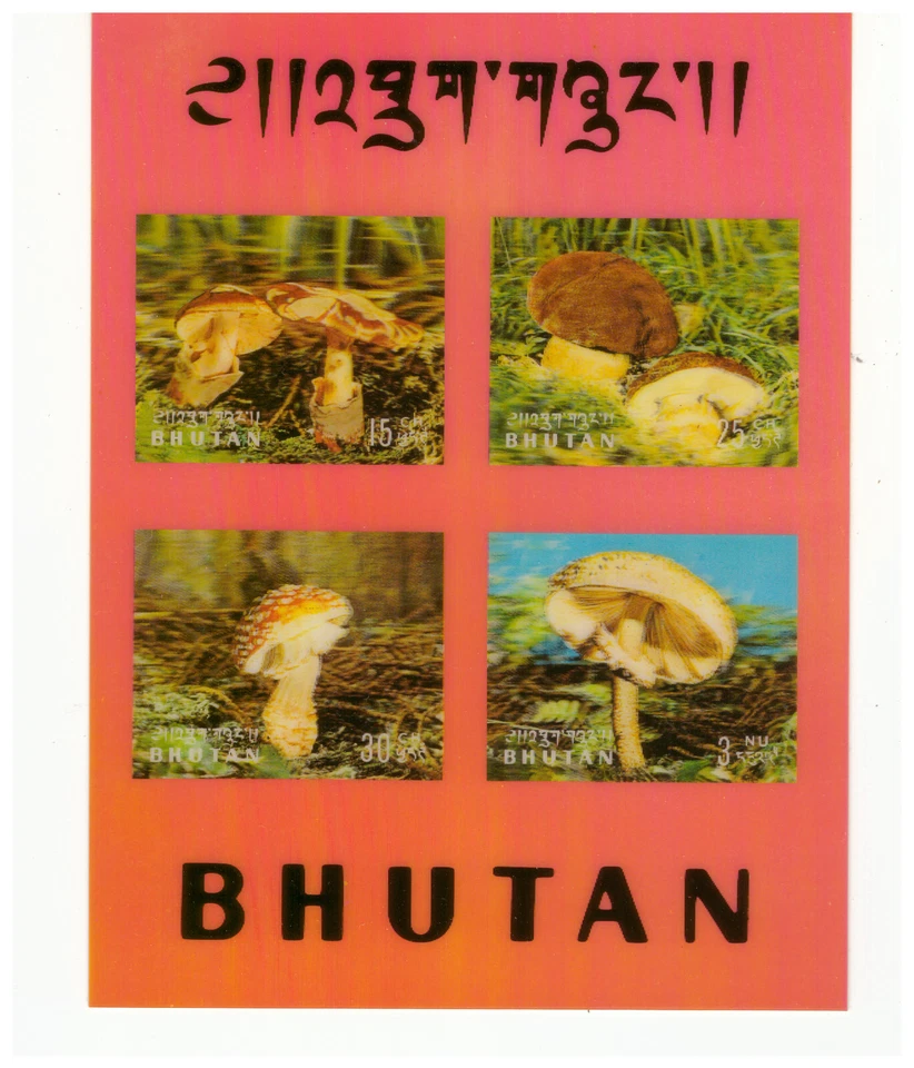 BHUTAN SC. 154Cf 1973 Mushroom MNH S/S YE25 Foto 1 de 1