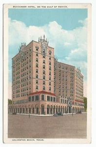 Buccaneer Hotel on the Gulf of Mexico Galveston Beach, Texas Postcard - Picture 1 of 2