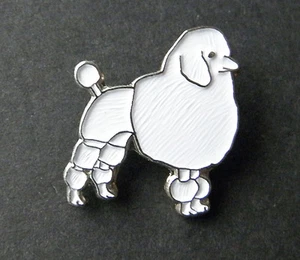 WHITE POODLE DOG CANINE ANIMAL LAPEL PIN BADGE 1 INCH - Picture 1 of 1