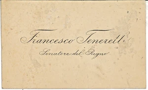 FRANCESCO TENELLI SENATOR BÜRGERMEISTER CATANIA GEBOREN LEONFORTE BESUCHSKARTE 1886 - Bild 1 von 1