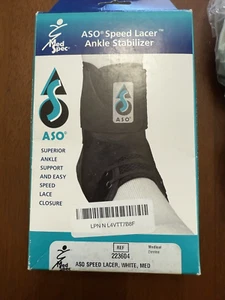 ASO Speed Lacer Ankle Support Stabilizer, White, Medium - Picture 1 of 5