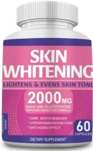Skin Whitening Pills Glutathione 2000mg per capsule X 60 - Picture 1 of 3