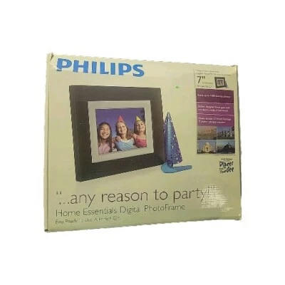 Philips Digital Photo Frame 7" LCD Panel SPF3407D/G7 Brown Wood Frame 1000 pics - Image 1 of 4