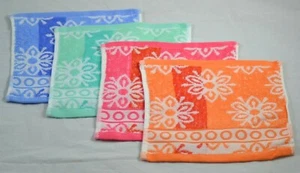 4 Waschlappen 25cm x 25cm Waschtuch Seiflappen 100% Baumwolle Blume YSN 55 - Bild 1 von 2