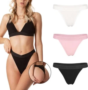 Tanga triángulo de bambú para mujer Ropa interior suave sedoso Transpirable Knickers - Imagen 1 de 41