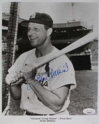 Stan Musial (d.2013) St Louis Cardinals HOF Autographed Signed 8x10 Photo JSA - Image 1 of 4
