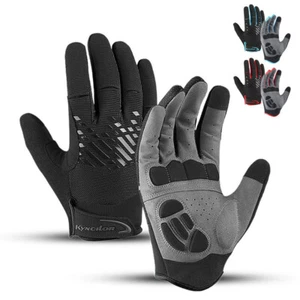 Guanti Ciclismo Full Finger Touch Screen Antiscivolo Gel Pad MTB Strada Bici Guanti - Foto 1 di 27