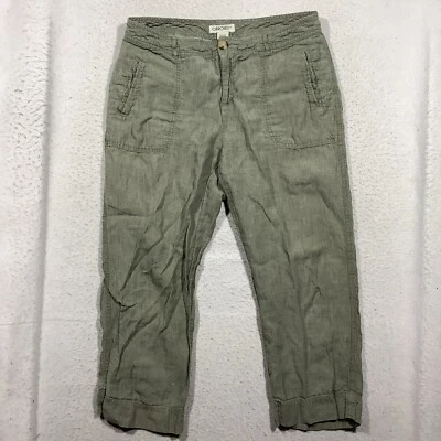 Cherokee 100% Linen Capri Women's 12 32x23 Green - Image 1 of 4
