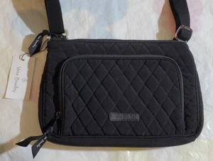 VERA BRADLEY RFID Little Hipster Crossbody Microfiber CLASSIC BLACK $95 - Picture 1 of 6