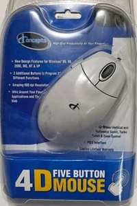 iConcepts: 4D, Five Button, Wheel Scroll Mouse (PS/2 Windows 95/98/2000/ME/NT/XP - Picture 1 of 4