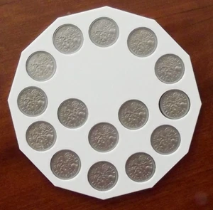 15 x Sixpence Münze Komplettsatz Queen 1953 - 1967 in 3D Hartplastik Display CD Größe - Bild 1 von 7
