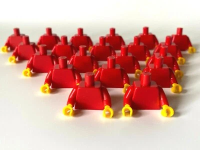LEGO®  20 x roter Torso ( Oberkörper ) mit roten Armen und gelben Händen, Neu  - Bild 1 von 4