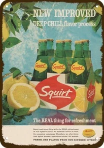1964 SQUIRT SODA - Real Refreshment - Vintage Look DECORATIVE REPLICA METAL SIGN - Picture 1 of 1