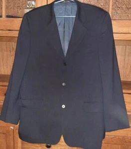 bachrach 2 pc suit size 43 r made italy navy blue 100% wool v nice - Picture 1 of 9