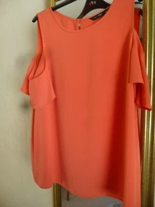 COOL TANGERINE COLOURED BLOUSE SIZE 14 - Picture 1 of 2