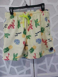 Spicy Tuna Men's Swim Trunks Size XL Lined Drawstring Yellow Surf Beach Bright - Picture 1 of 9