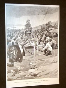 Ausbruch des Vesuvs 1906 Prozession S.Anna Monteoliveto Häftlinge Turm An. - Bild 1 von 1