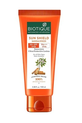 Biotique Bio Sandalwood Sunscreen Ultra Soothing Face Lotion, SPF 50+ 100ml - Image 1 of 2