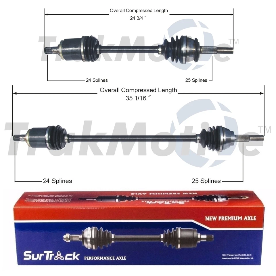 Conjunto de 2 eixos dianteiros SurTrack par CV para Nissan Pulsar NX Sentra L4 FWD - Imagem 1 de 1