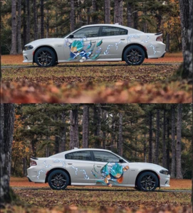 Goku Vegeta Anime Wrap Saiyan Weatherproof Vinyl Side Decals BOTH SIDES - Picture 1 of 1