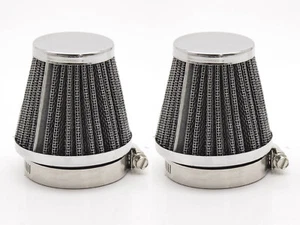 54mm Pod Air Filters x 2 Chrome, Custom Cafe Classic Bobber Chopper Vintage - Picture 1 of 5