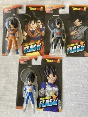 Bandai Dragon Ball Flash: Lote de 3: Vegeta/Goku/Goku Negro - Juego Completo Nuevo en Caja Foto 1 de 4