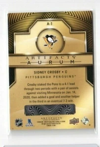 2020-21 Artifacts Aurum Card A-1 Sidney Crosby Penguins Unscratched Bounty (SP) - Picture 1 of 2