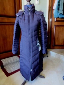 Damen Eddie Bauer Sun Valley Daunen Dufflecoat Jacke Aubergine Gr. XS Neu mit Etikett - Bild 1 von 12