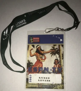 2007 Sheraton Hotels Hawaii Bowl ESPN TV Media Badge Credentials Ticket Stub Pin - Picture 1 of 5