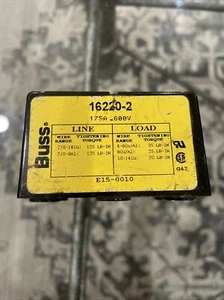 Buss 16220-2 Blocco distribuzione alimentazione termoplastica 175 A 600 V AC/DC 2 poli - Foto 1 di 7