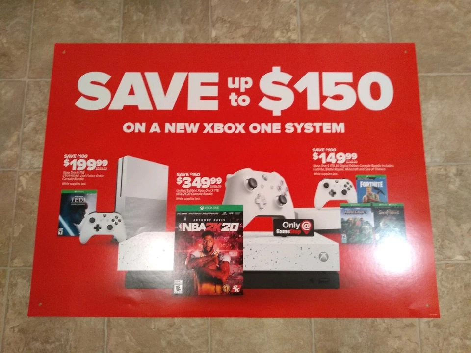 Xbox One Promo Gamestop Poster Rare Microsoft BRAND NEW  - Image 1 of 2