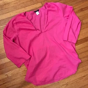J Crew Women's Size Medium Pink Smock Blouse Light weight - Picture 1 of 5