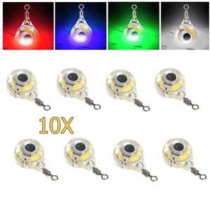 10X Luce da Pesca a Forma di Occhio Esche Blu con Luce Lampada Led Subacquea Impermeabile - Foto 1 di 15