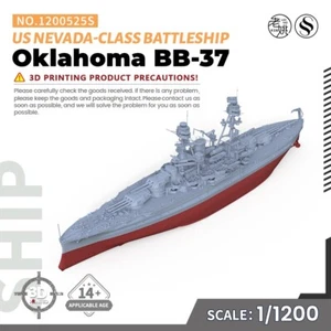 SSMODEL 1/1200Military Model Kit US Oklahoma Nevada-class Battleship BB-37 Full - Picture 1 of 4