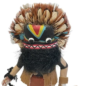 Bambola Hopi Kachina Broadface guardia tradizionale fatta a mano arte nativi americani 8" - Foto 1 di 8