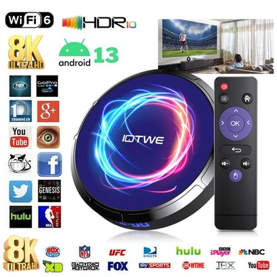 2025 Android14 Upgraded TV BOX 4+32/64/128G Media Player Octa Core USB WIFI6 - Image 1 of 4