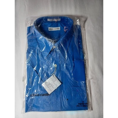 Camisa de vestir Pierre Cardin para hombre 16 S/S manga corta ajuste regular azul nueva con etiquetas Foto 1 de 4