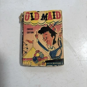 Vintage 1950’s Old Maid Circus Edition Playing Card Game By Ed-U-Cards - Bild 1 von 6